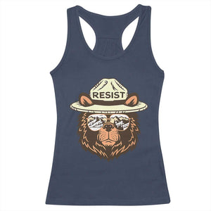 Resist Bear Retro Vintage Racerback Tank Top TS02 Navy Print Your Wear