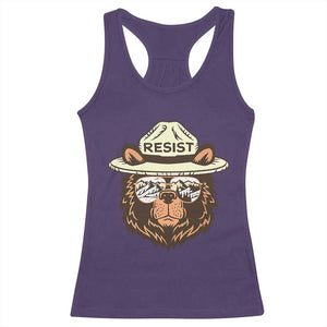 Resist Bear Retro Vintage Racerback Tank Top TS02 Purple Print Your Wear