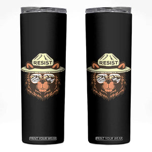 Resist Bear Retro Vintage Skinny Tumbler TS02 Black Print Your Wear