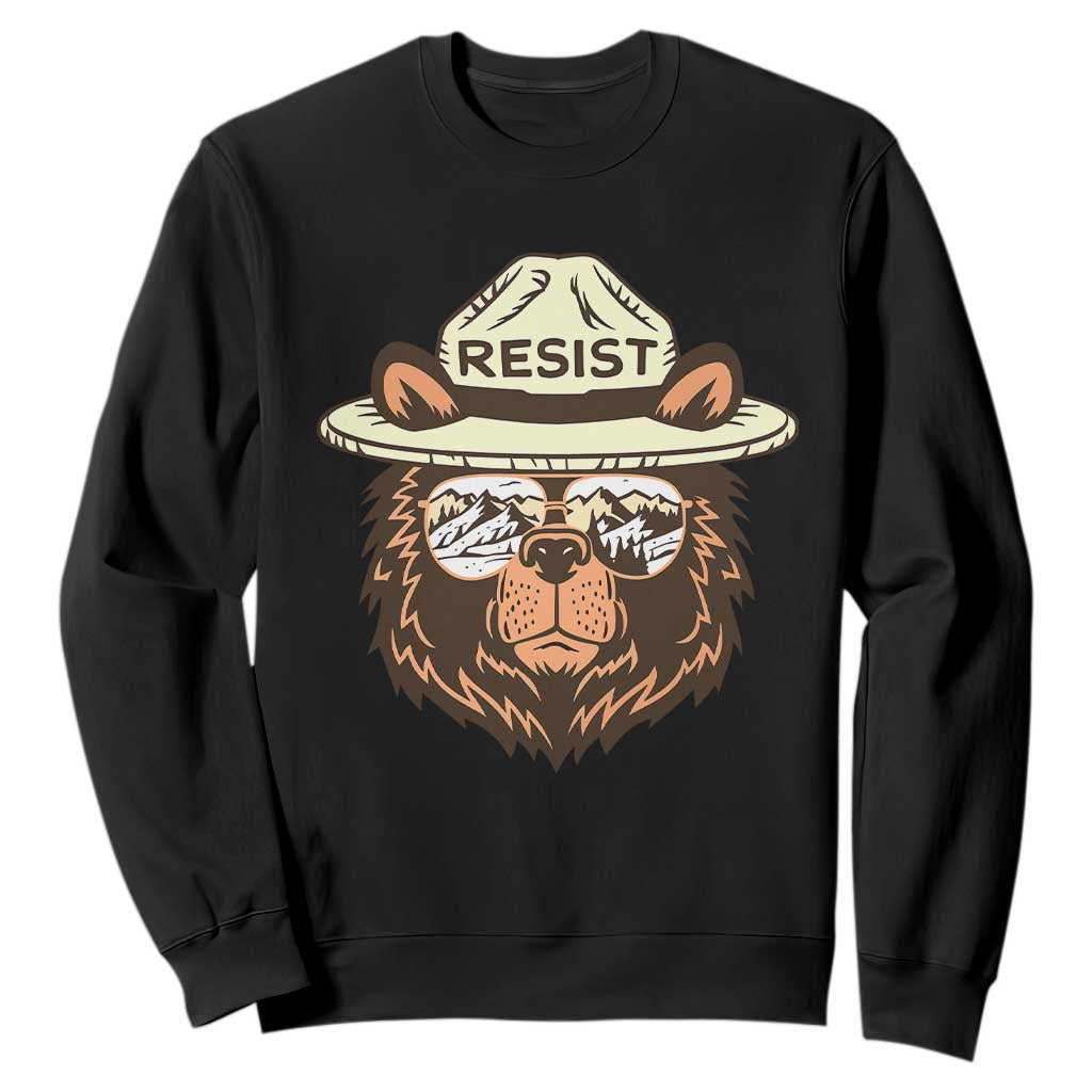 Resist Bear Retro Vintage Sweatshirt TS02 Black Print Your Wear
