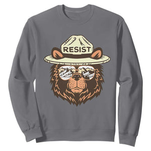Resist Bear Retro Vintage Sweatshirt TS02 Charcoal Print Your Wear