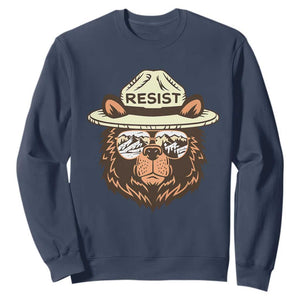 Resist Bear Retro Vintage Sweatshirt TS02 Navy Print Your Wear