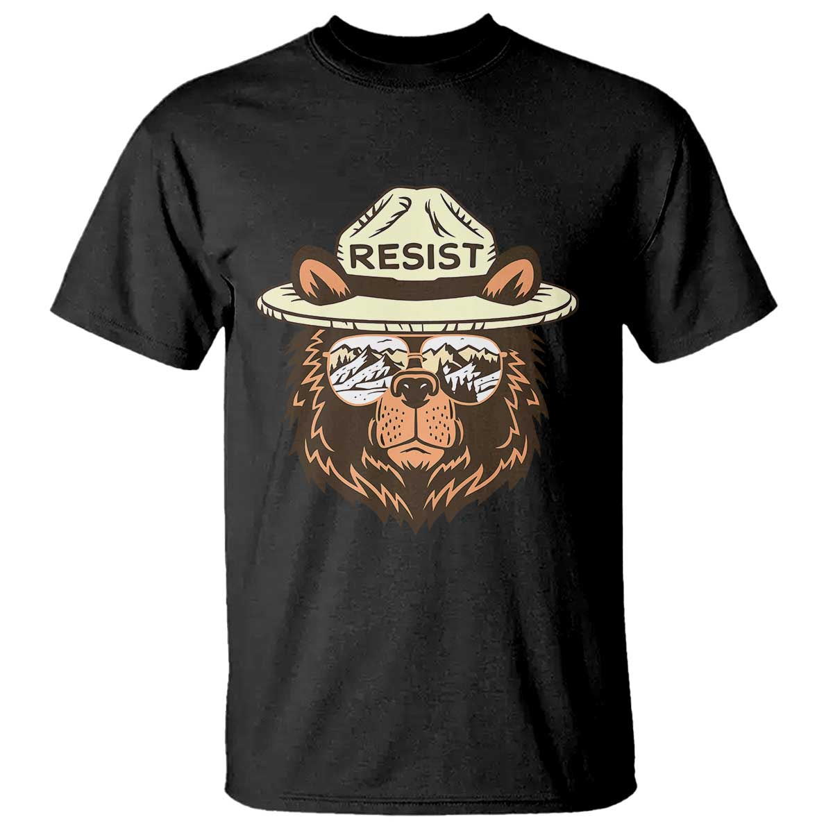 Resist Bear Retro Vintage T Shirt TS02 Black Print Your Wear