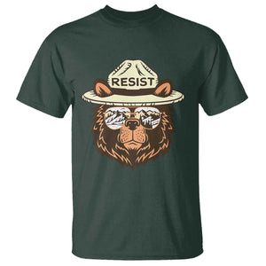 Resist Bear Retro Vintage T Shirt TS02 Dark Forest Green Print Your Wear
