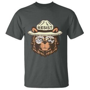 Resist Bear Retro Vintage T Shirt TS02 Dark Heather Print Your Wear
