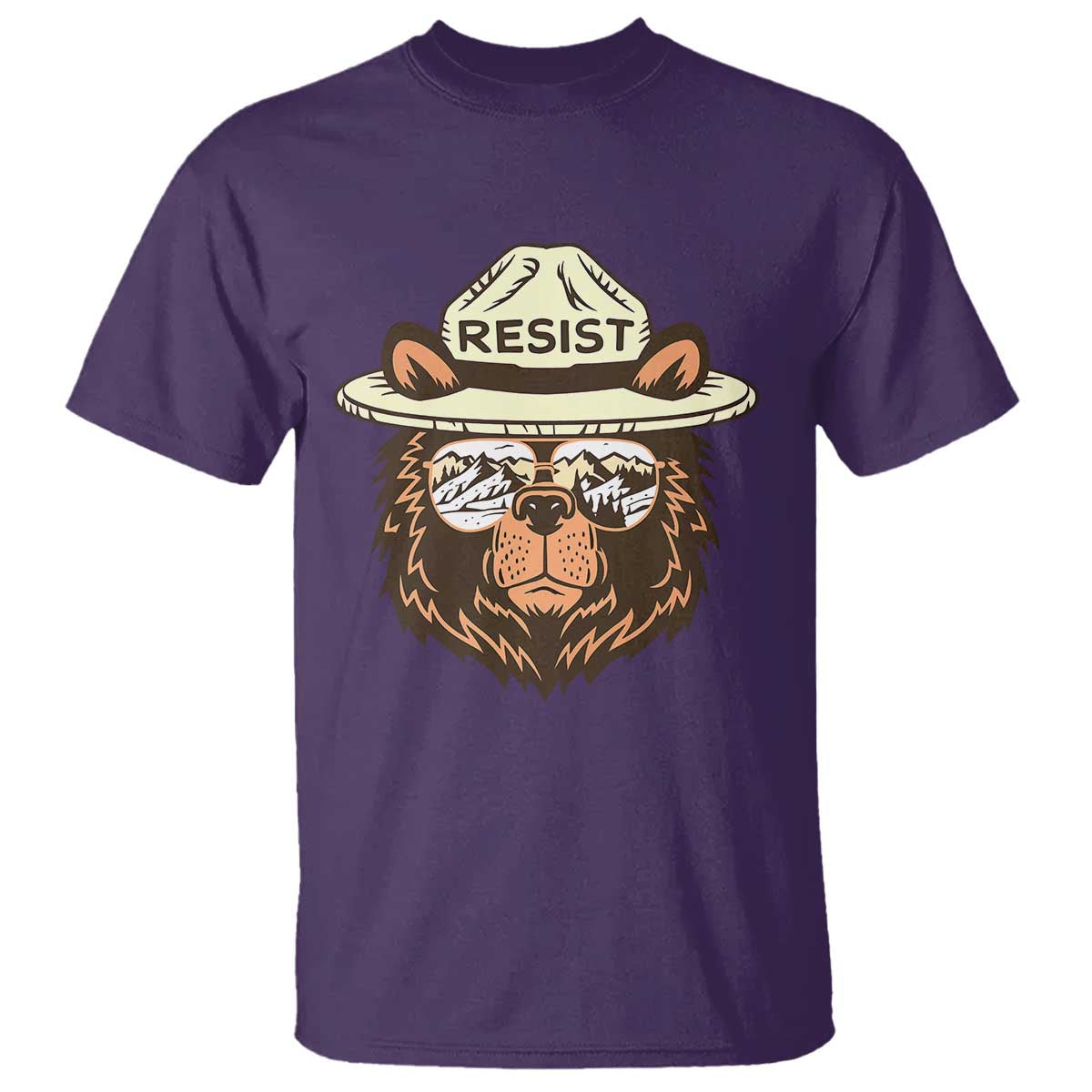 Resist Bear Retro Vintage T Shirt TS02 Purple Print Your Wear