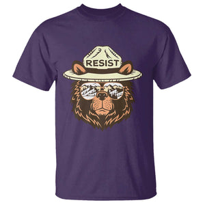 Resist Bear Retro Vintage T Shirt TS02 Purple Print Your Wear
