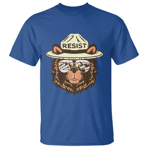 Resist Bear Retro Vintage T Shirt TS02 Royal Blue Print Your Wear
