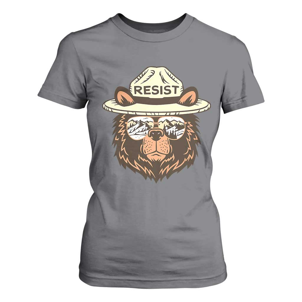 Resist Bear Retro Vintage T Shirt For Women TS02 Charcoal Print Your Wear