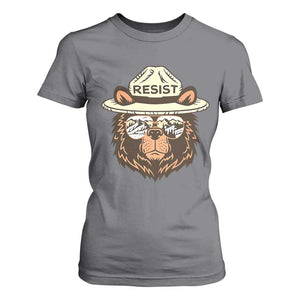Resist Bear Retro Vintage T Shirt For Women TS02 Charcoal Print Your Wear