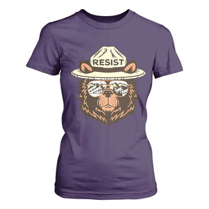 Resist Bear Retro Vintage T Shirt For Women TS02 Purple Print Your Wear