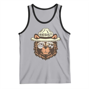 Resist Bear Retro Vintage Tank Top TS02 Athletic Heather Black Print Your Wear