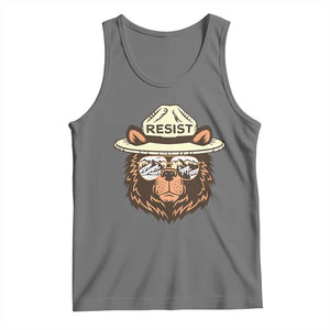 Resist Bear Retro Vintage Tank Top TS02 Black Heather Print Your Wear