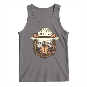 Resist Bear Retro Vintage Tank Top TS02 Deep Heather Print Your Wear