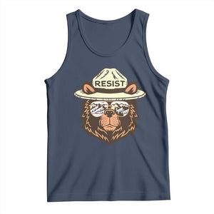 Resist Bear Retro Vintage Tank Top TS02 Navy Print Your Wear
