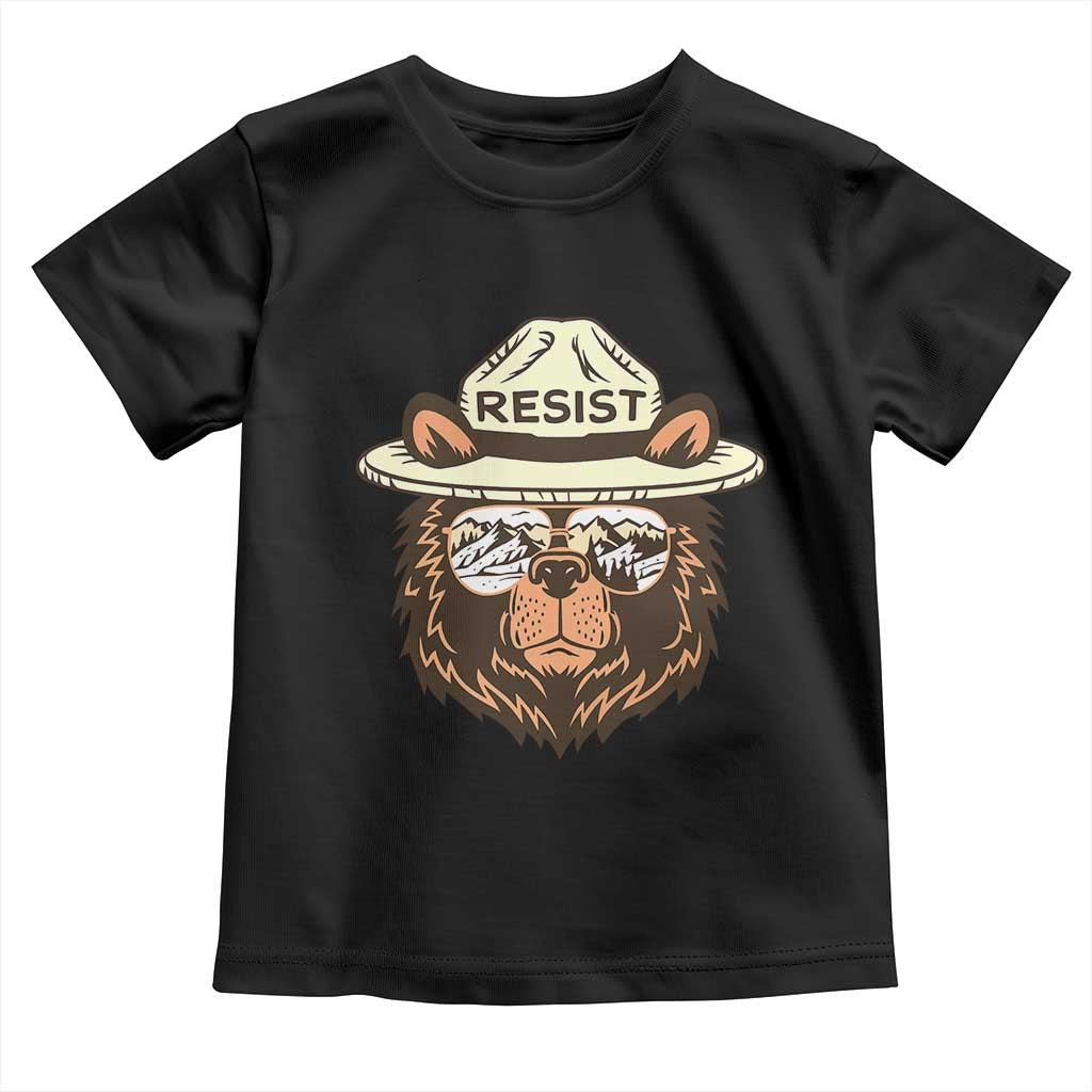 Resist Bear Retro Vintage Toddler T Shirt TS02 Black Print Your Wear