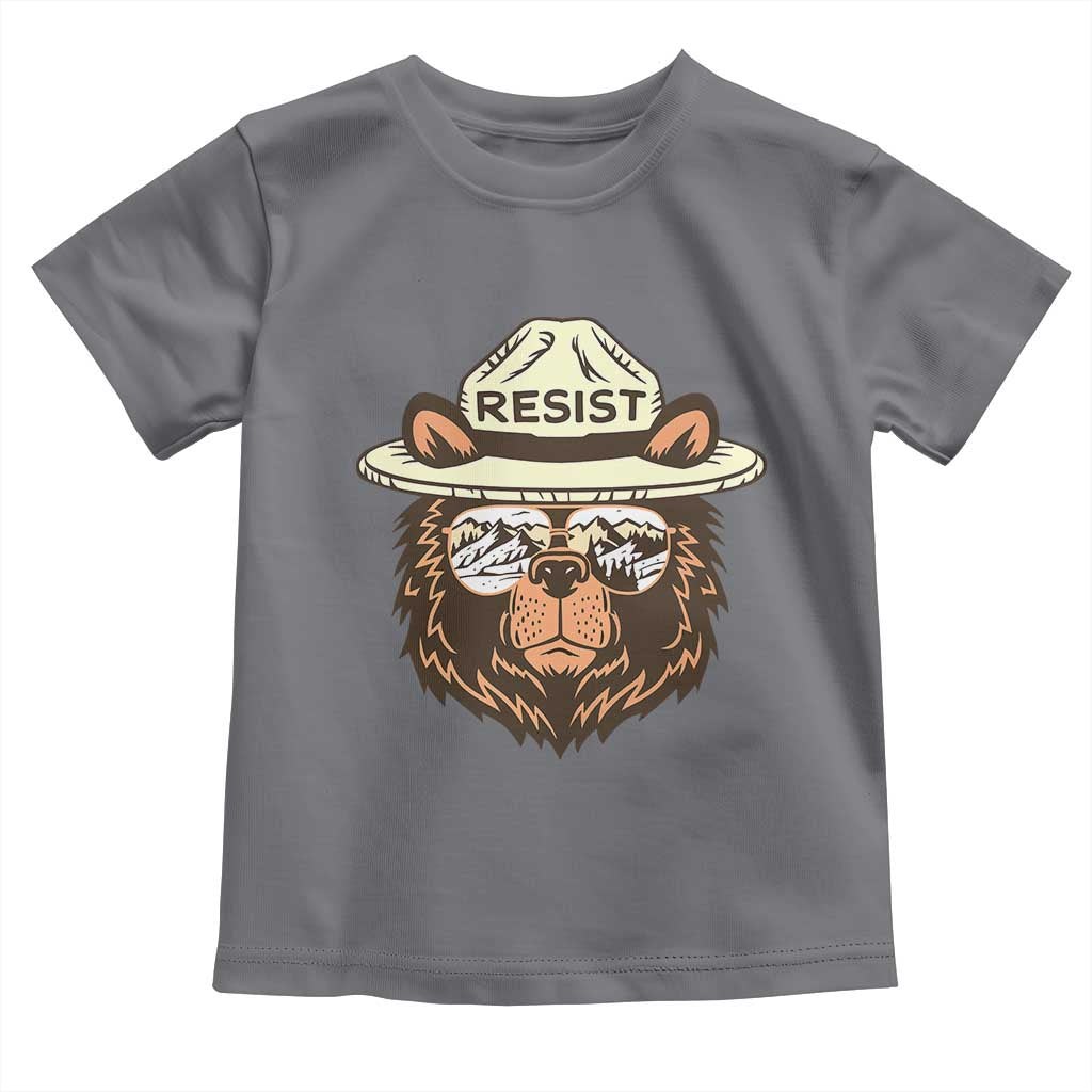 Resist Bear Retro Vintage Toddler T Shirt TS02 Charcoal Print Your Wear