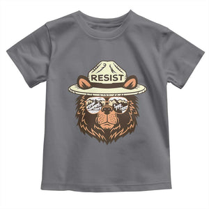 Resist Bear Retro Vintage Toddler T Shirt TS02 Charcoal Print Your Wear