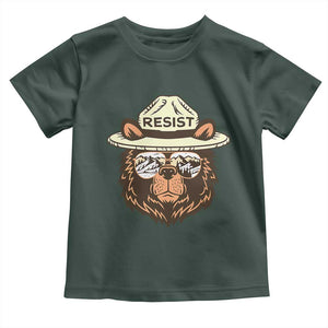 Resist Bear Retro Vintage Toddler T Shirt TS02 Dark Forest Green Print Your Wear