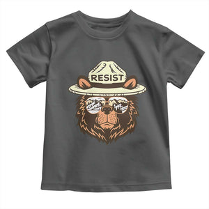 Resist Bear Retro Vintage Toddler T Shirt TS02 Dark Heather Print Your Wear