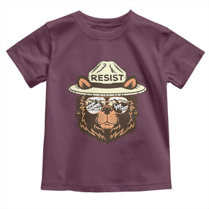 Resist Bear Retro Vintage Toddler T Shirt TS02 Maroon Print Your Wear