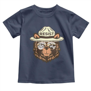 Resist Bear Retro Vintage Toddler T Shirt TS02 Navy Print Your Wear