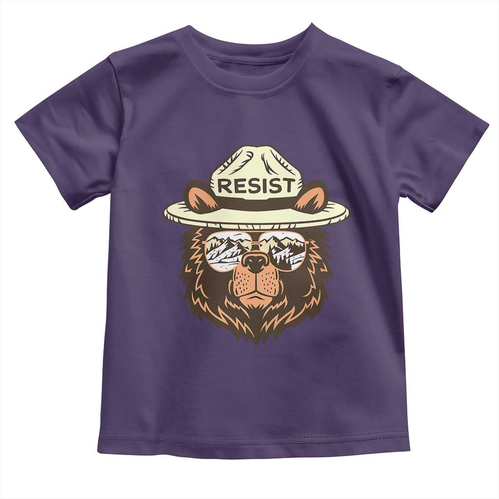 Resist Bear Retro Vintage Toddler T Shirt TS02 Purple Print Your Wear