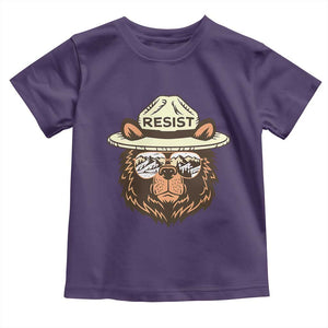 Resist Bear Retro Vintage Toddler T Shirt TS02 Purple Print Your Wear