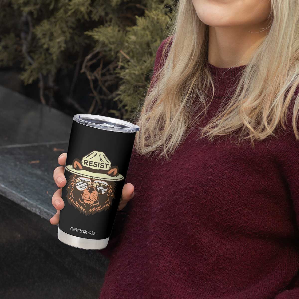 Resist Bear Retro Vintage Tumbler Cup TS02 Print Your Wear