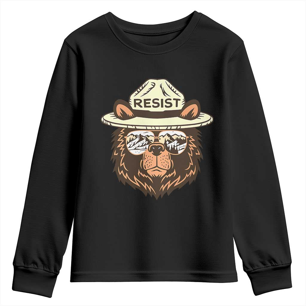 Resist Bear Retro Vintage Youth Sweatshirt TS02 Black Print Your Wear