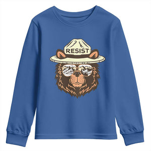 Resist Bear Retro Vintage Youth Sweatshirt TS02 Royal Blue Print Your Wear