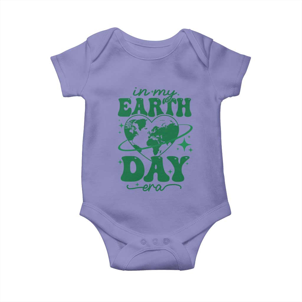 In My Earth Day Era Baby Onesie Cute Groovy Planet Heart TS02 Violet Print Your Wear
