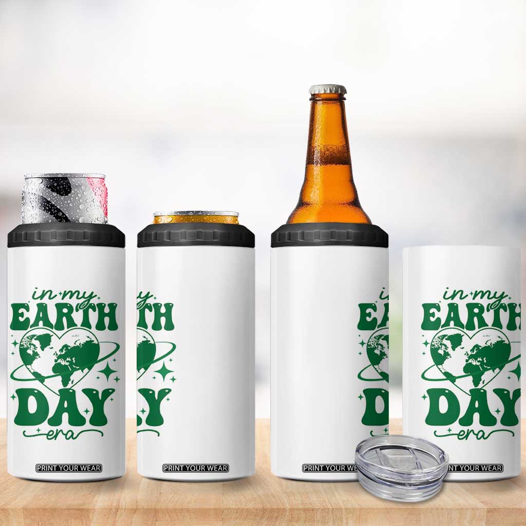 In My Earth Day Era 4 in 1 Can Cooler Tumbler Cute Groovy Planet Heart TS02 Print Your Wear