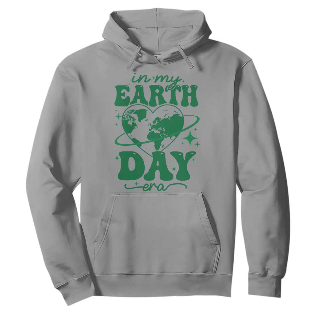 In My Earth Day Era Hoodie Cute Groovy Planet Heart TS02 Sport Gray Print Your Wear