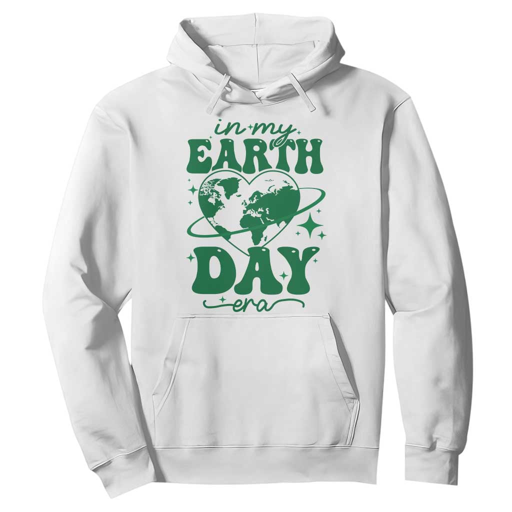 In My Earth Day Era Hoodie Cute Groovy Planet Heart TS02 White Print Your Wear