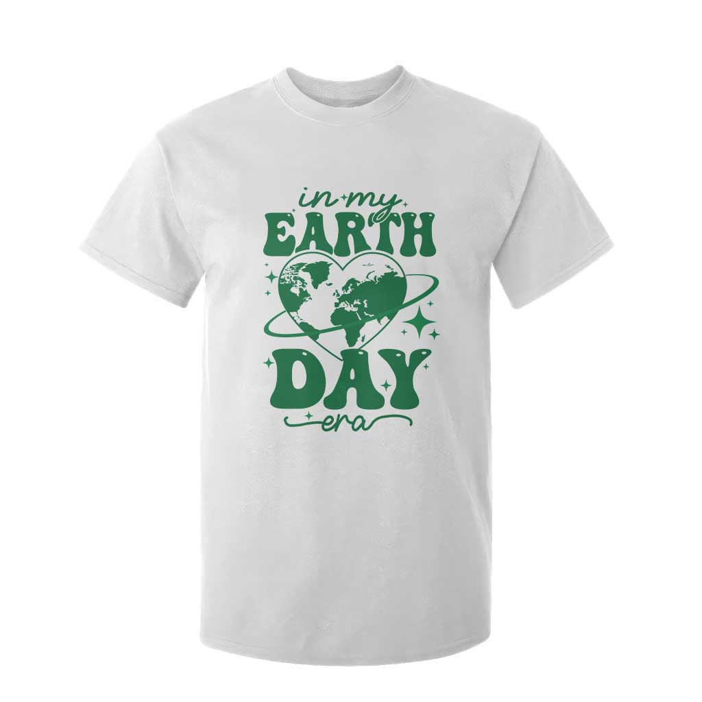 In My Earth Day Era T Shirt For Kid Cute Groovy Planet Heart TS02 White Print Your Wear