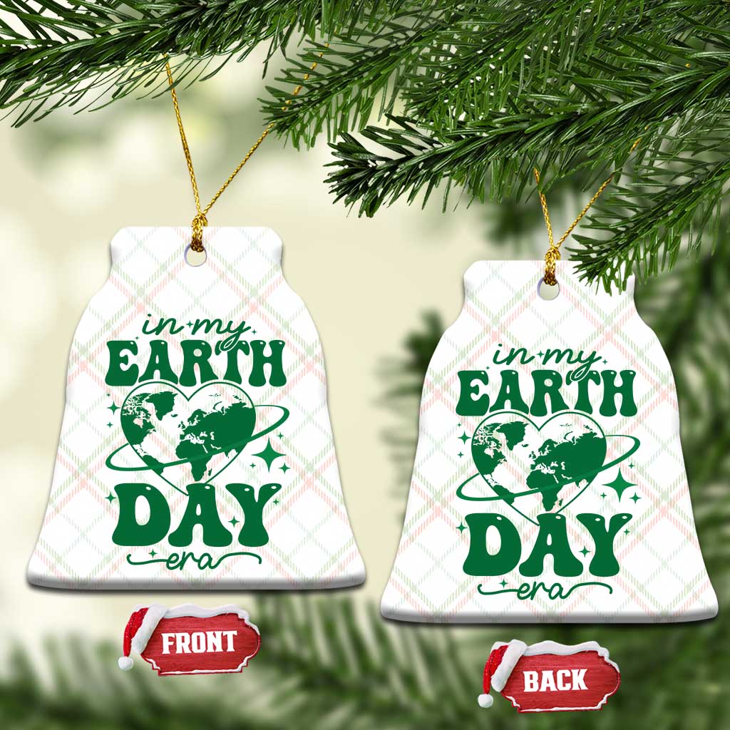 In My Earth Day Era Ceramic Ornament Cute Groovy Planet Heart TS02 Print Your Wear