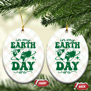 In My Earth Day Era Ceramic Ornament Cute Groovy Planet Heart TS02 Print Your Wear