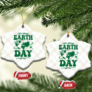 In My Earth Day Era Ceramic Ornament Cute Groovy Planet Heart TS02 Print Your Wear