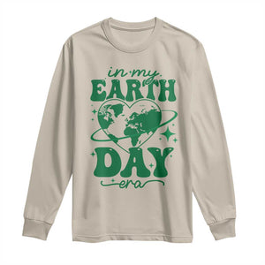 In My Earth Day Era Long Sleeve Shirt Cute Groovy Planet Heart TS02 Sand Print Your Wear