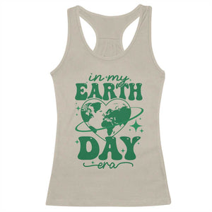 In My Earth Day Era Racerback Tank Top Cute Groovy Planet Heart TS02 Sand Print Your Wear