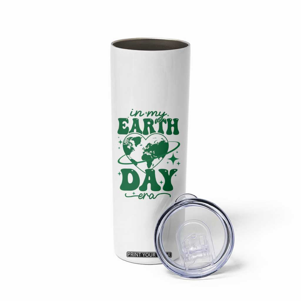 In My Earth Day Era Skinny Tumbler Cute Groovy Planet Heart TS02 Print Your Wear