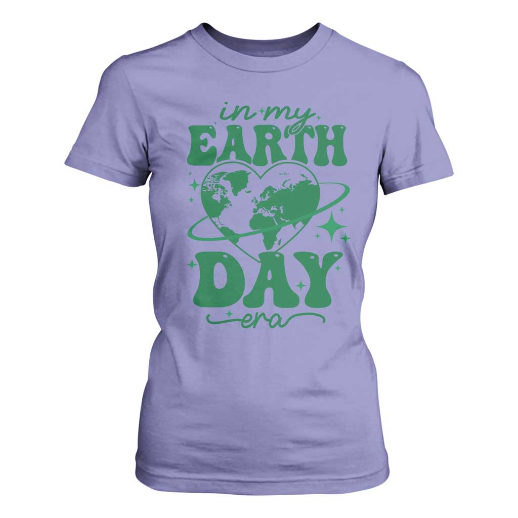 In My Earth Day Era T Shirt For Women Cute Groovy Planet Heart TS02 Violet Print Your Wear