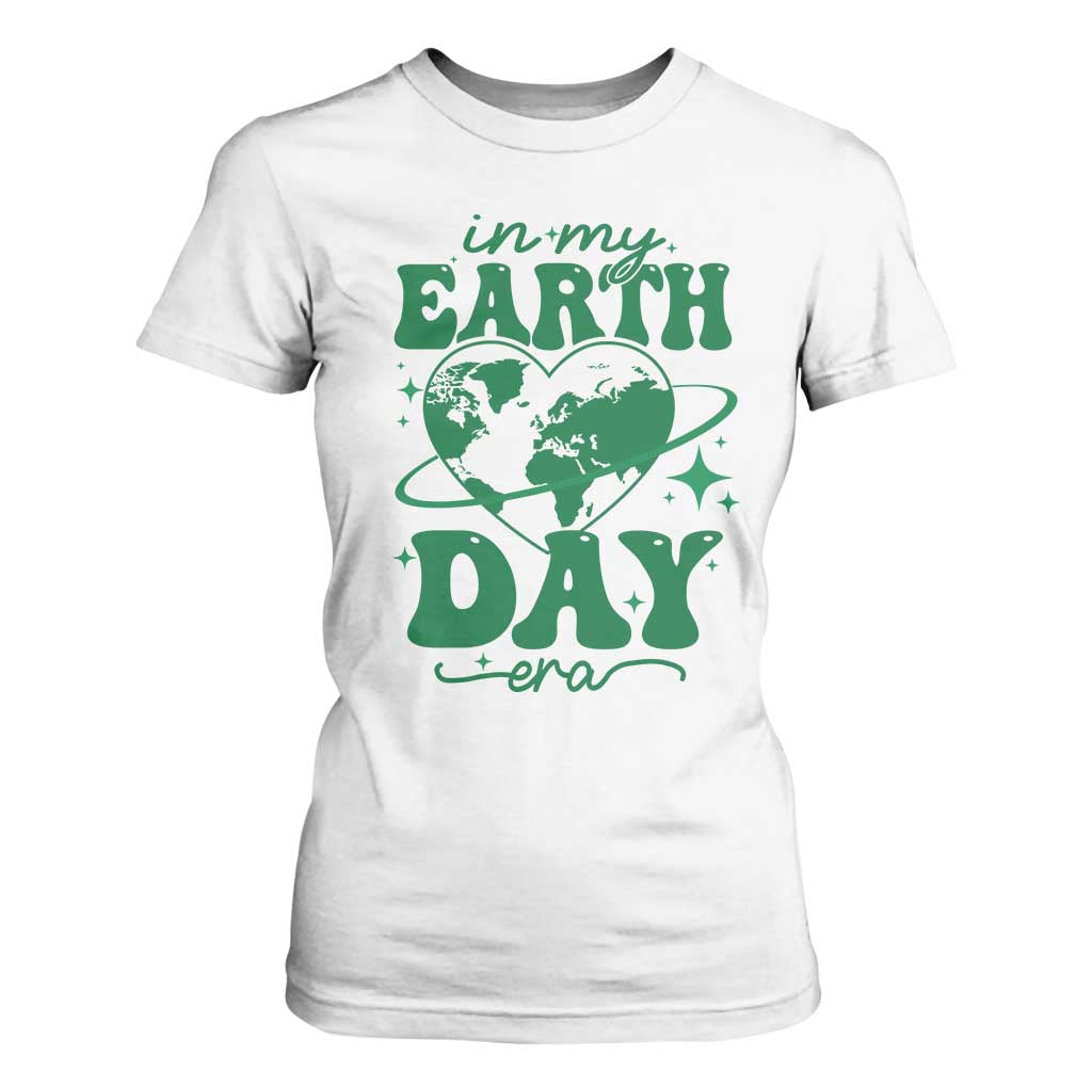 In My Earth Day Era T Shirt For Women Cute Groovy Planet Heart TS02 White Print Your Wear
