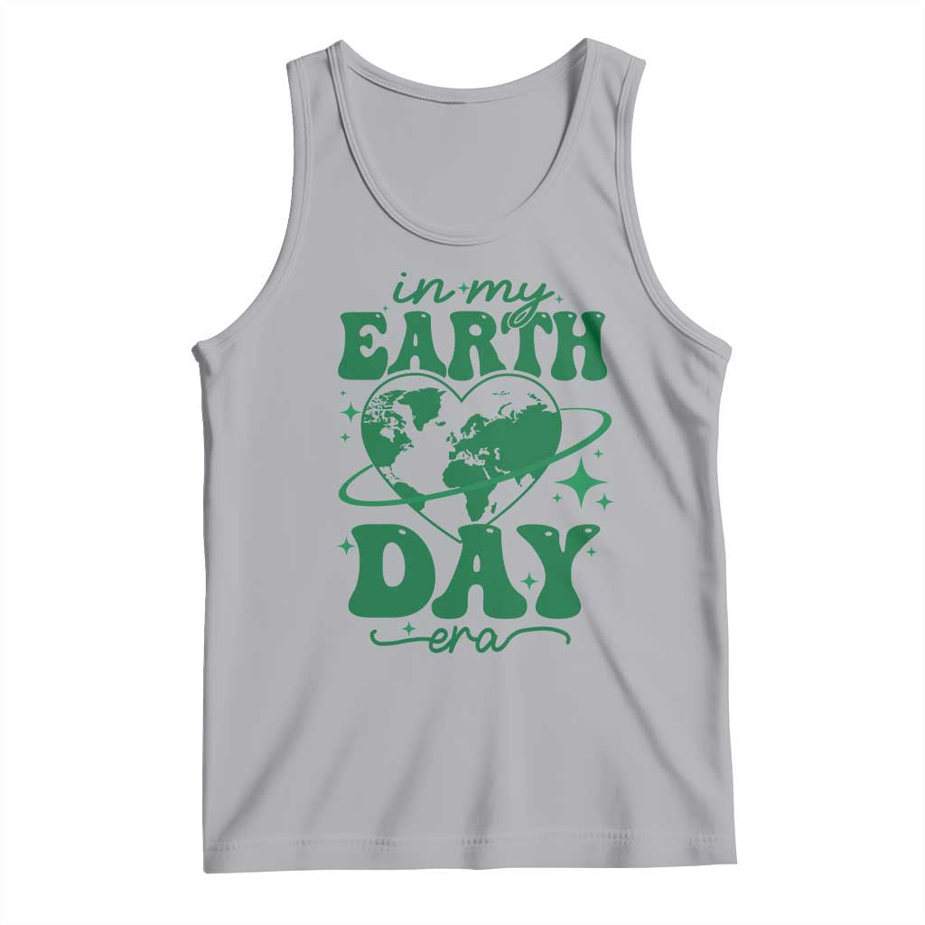 In My Earth Day Era Tank Top Cute Groovy Planet Heart TS02 Athletic Heather Print Your Wear