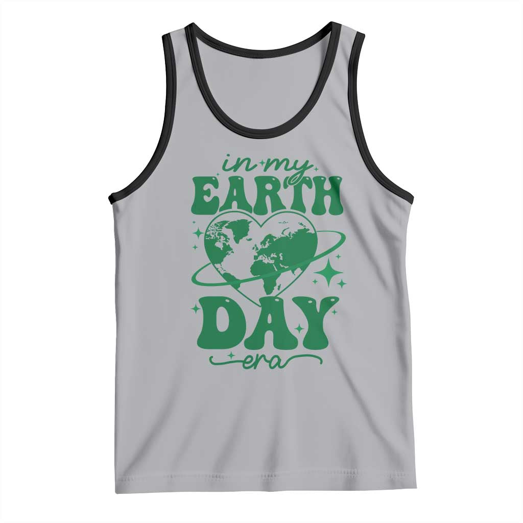 In My Earth Day Era Tank Top Cute Groovy Planet Heart TS02 Athletic Heather Black Print Your Wear