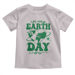 In My Earth Day Era Toddler T Shirt Cute Groovy Planet Heart TS02 Ice Gray Print Your Wear