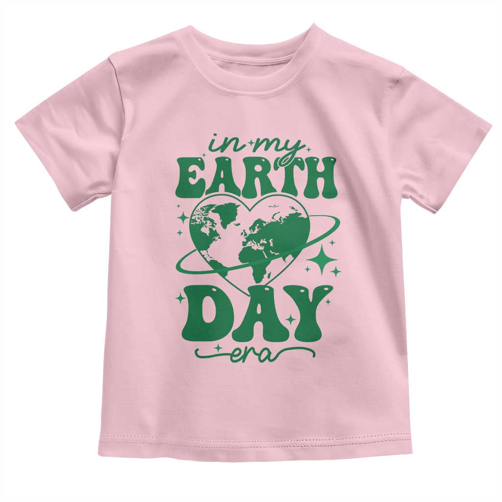 In My Earth Day Era Toddler T Shirt Cute Groovy Planet Heart TS02 Light Pink Print Your Wear