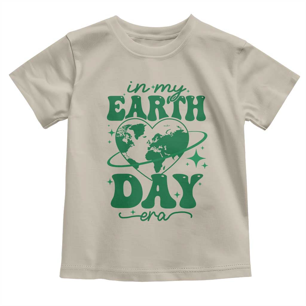 In My Earth Day Era Toddler T Shirt Cute Groovy Planet Heart TS02 Sand Print Your Wear