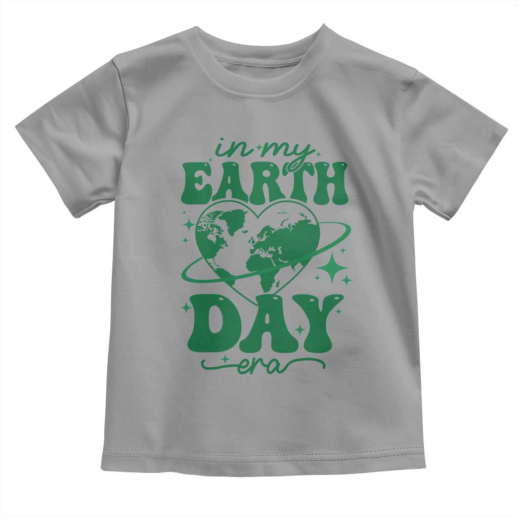 In My Earth Day Era Toddler T Shirt Cute Groovy Planet Heart TS02 Sport Gray Print Your Wear
